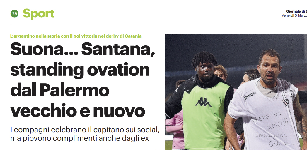 Gds "Suona... Santana, standing ovation dal Palermo vecchio e nuovo