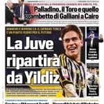Prima pagina di Tuttosport: “La Juve ripartirà da Yildiz”