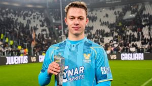 Hans Nicolussi Caviglia con la maglia del Venezia