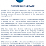 City Football Group lascia il Mumbai FC: cedute le quote dopo sei anni