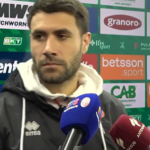 Bari, Pucino dopo il ko col Palermo: «Il primo tempo è la base, ora serve reagire»