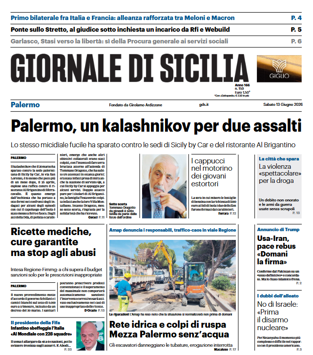 prima-pagina-giornale-di-sicilia-palermo-un-kalashnikov-per-due